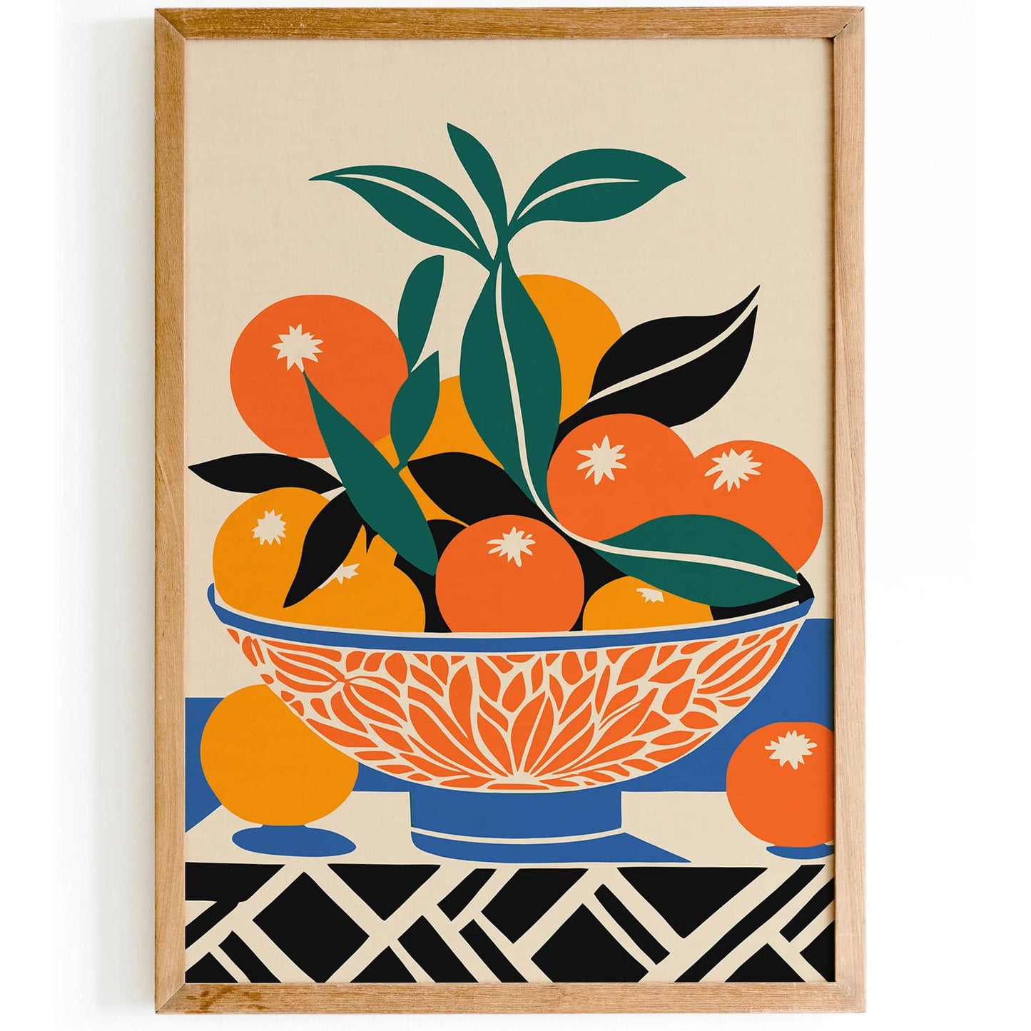 Bowl of Oranges Vintage Kitchen Poster Print - HypeSheriff