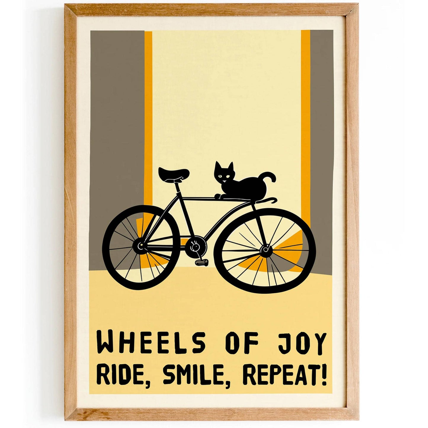 Motivational Cycling Cat Poster - HypeSheriff