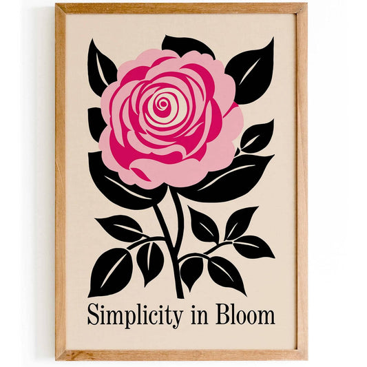 Simplicity in Bloom Elegant Rose Art Print