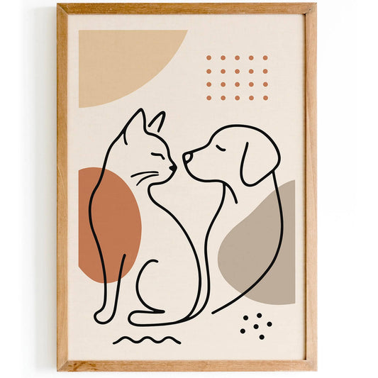 Pet Lovers Line Art Poster