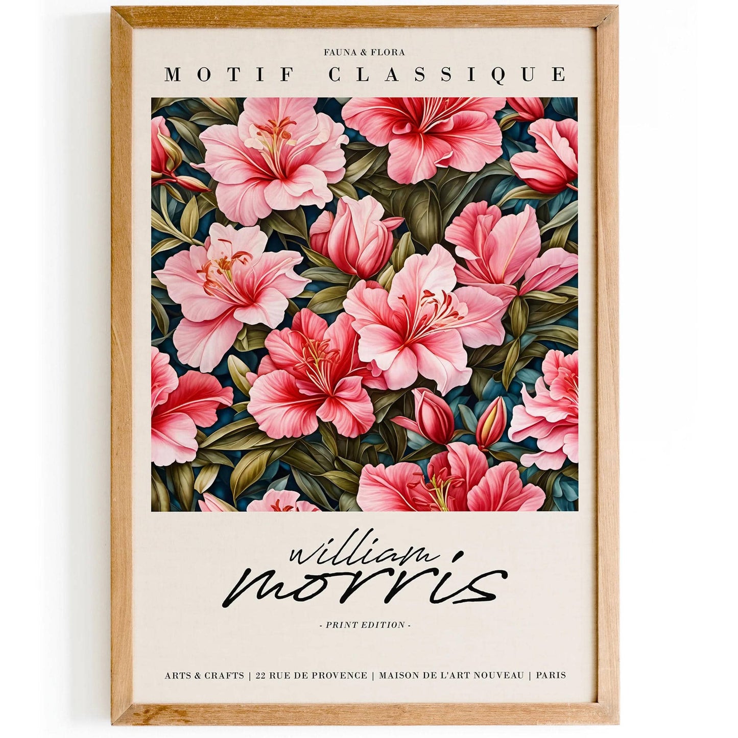 William Morris Red Botanical Poster - HypeSheriff