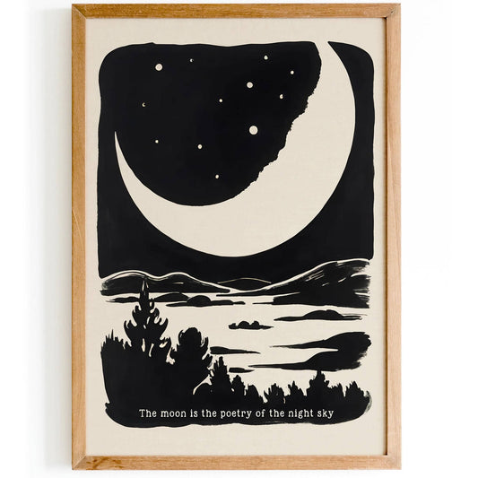 Moon Poetry Night Sky Art Print
