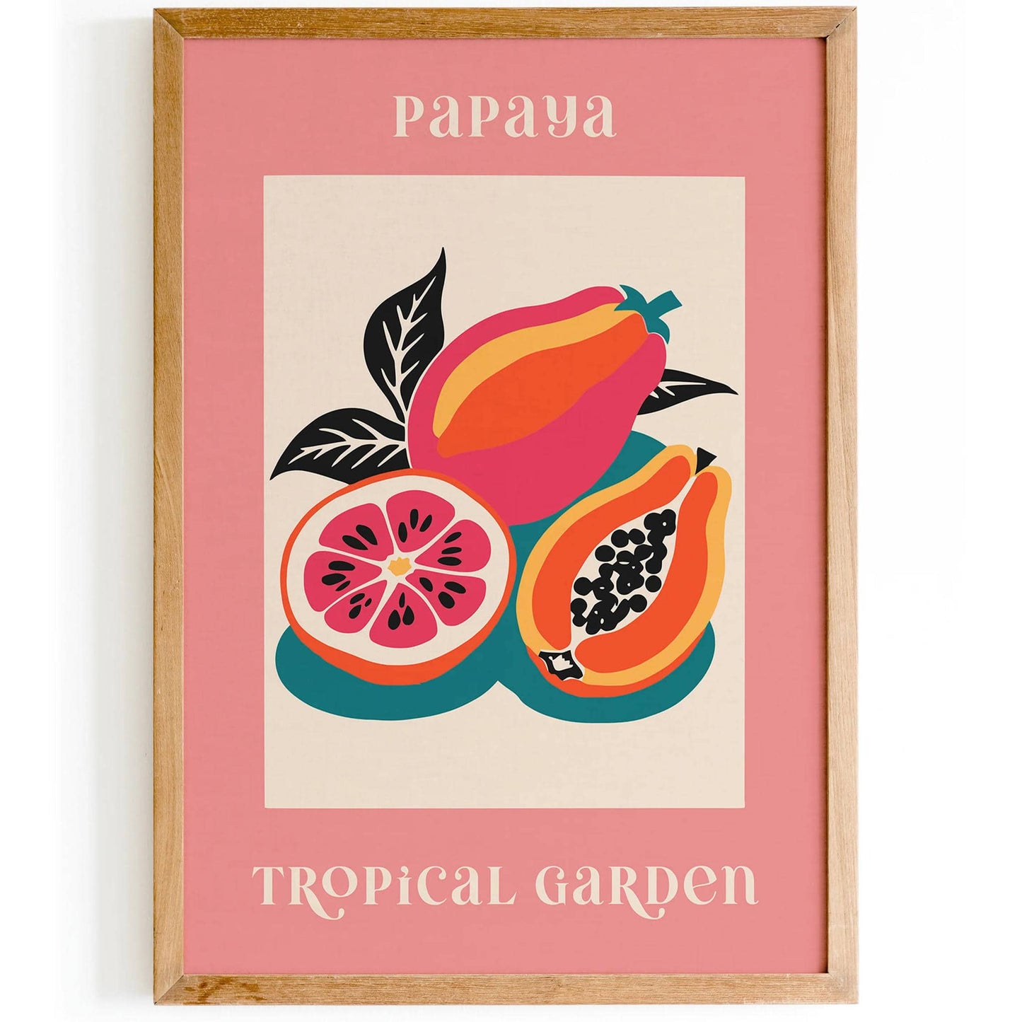 Vibrant Papaya Wall Art Tropical Garden Art Print - HypeSheriff