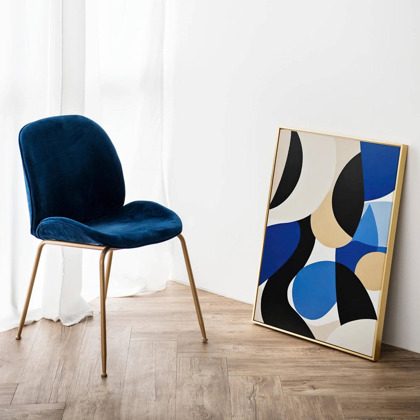 Blue Modern Abstract Art Print - HypeSheriff