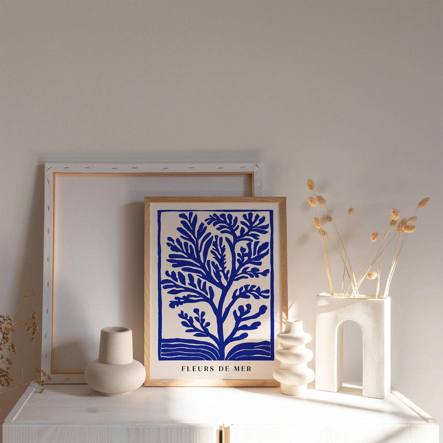 Fleurs de Mer Blue Indigo Poster - HypeSheriff