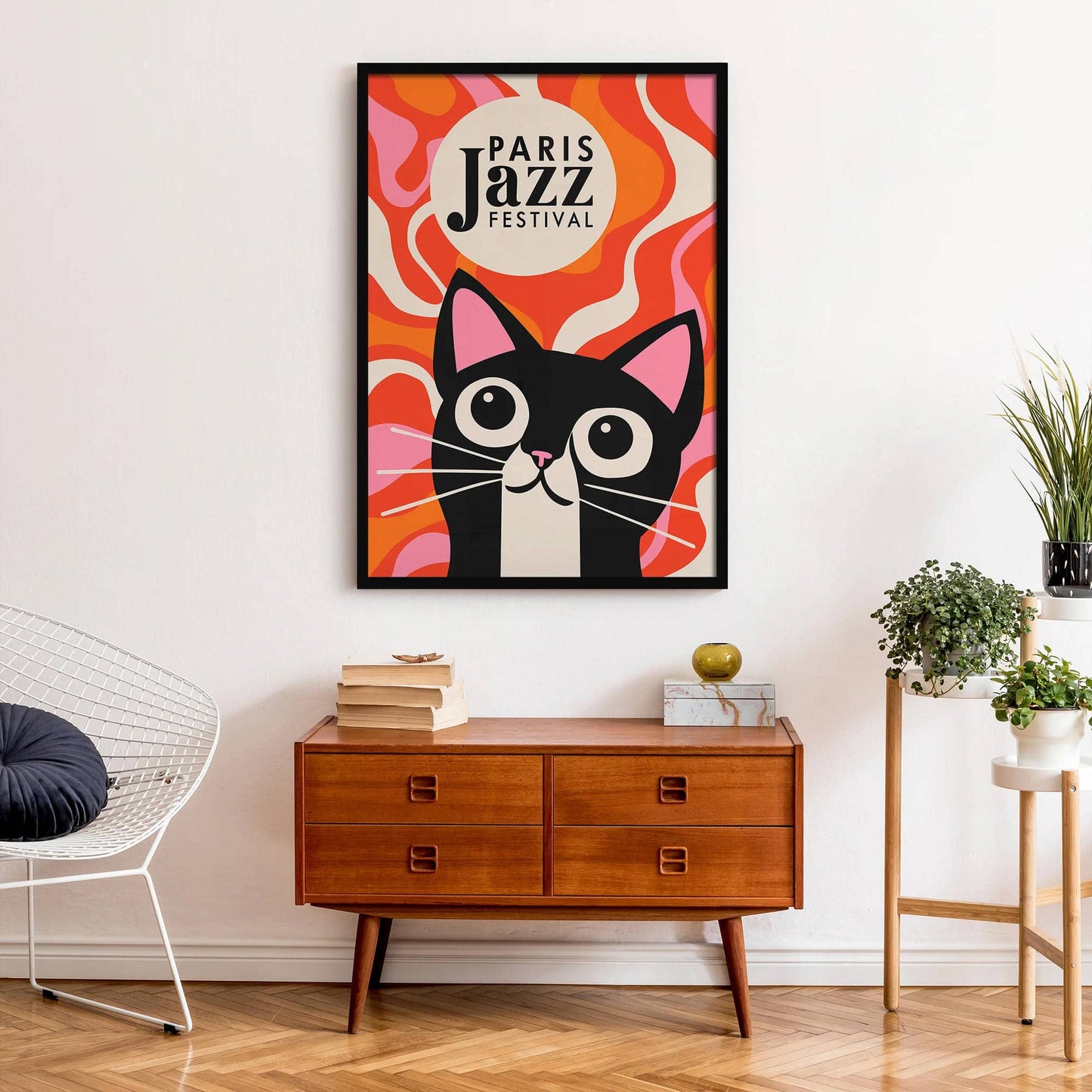 Paris Jazz Music Cat Poster - HypeSheriff