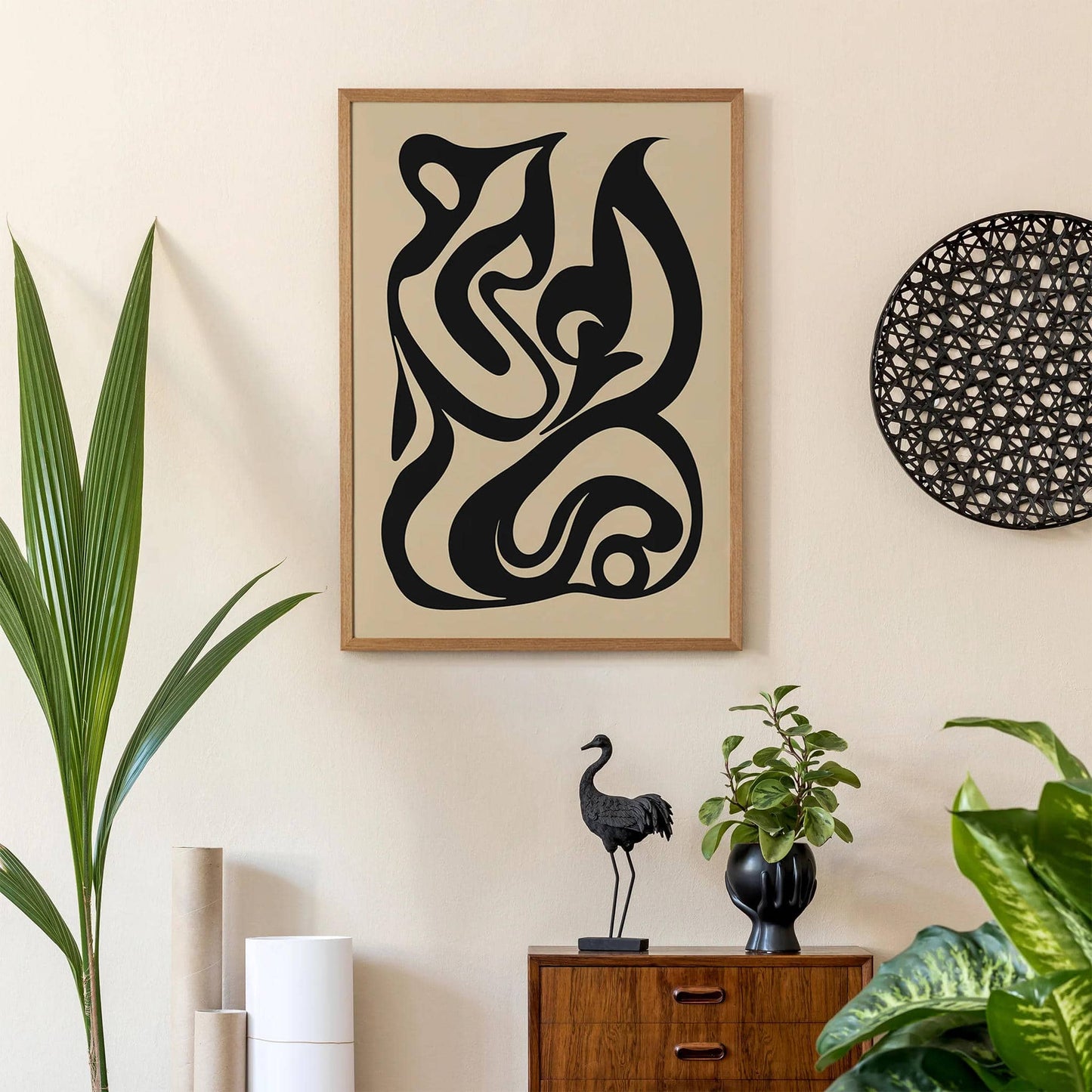 Black Abstract Shape Poster - HypeSheriff