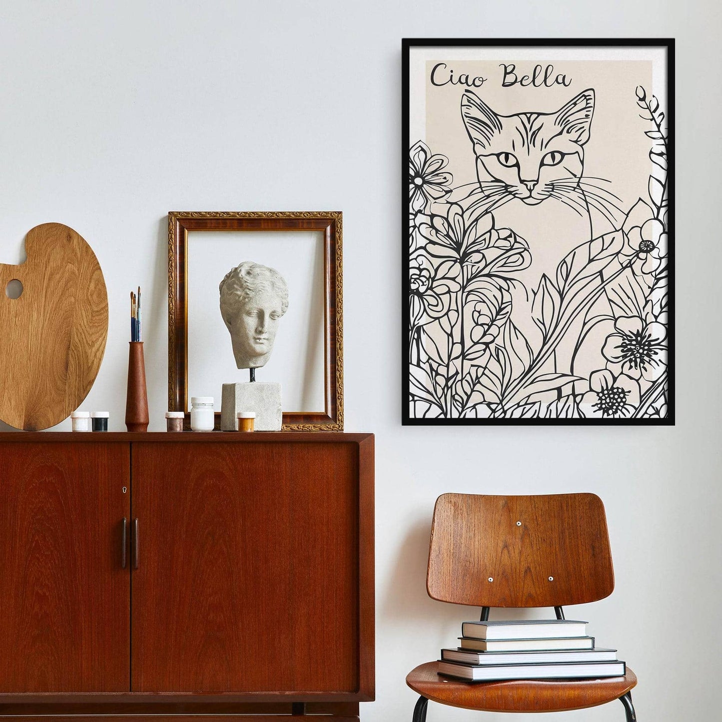 Ciao Bella Minimalist Cat Poster - HypeSheriff