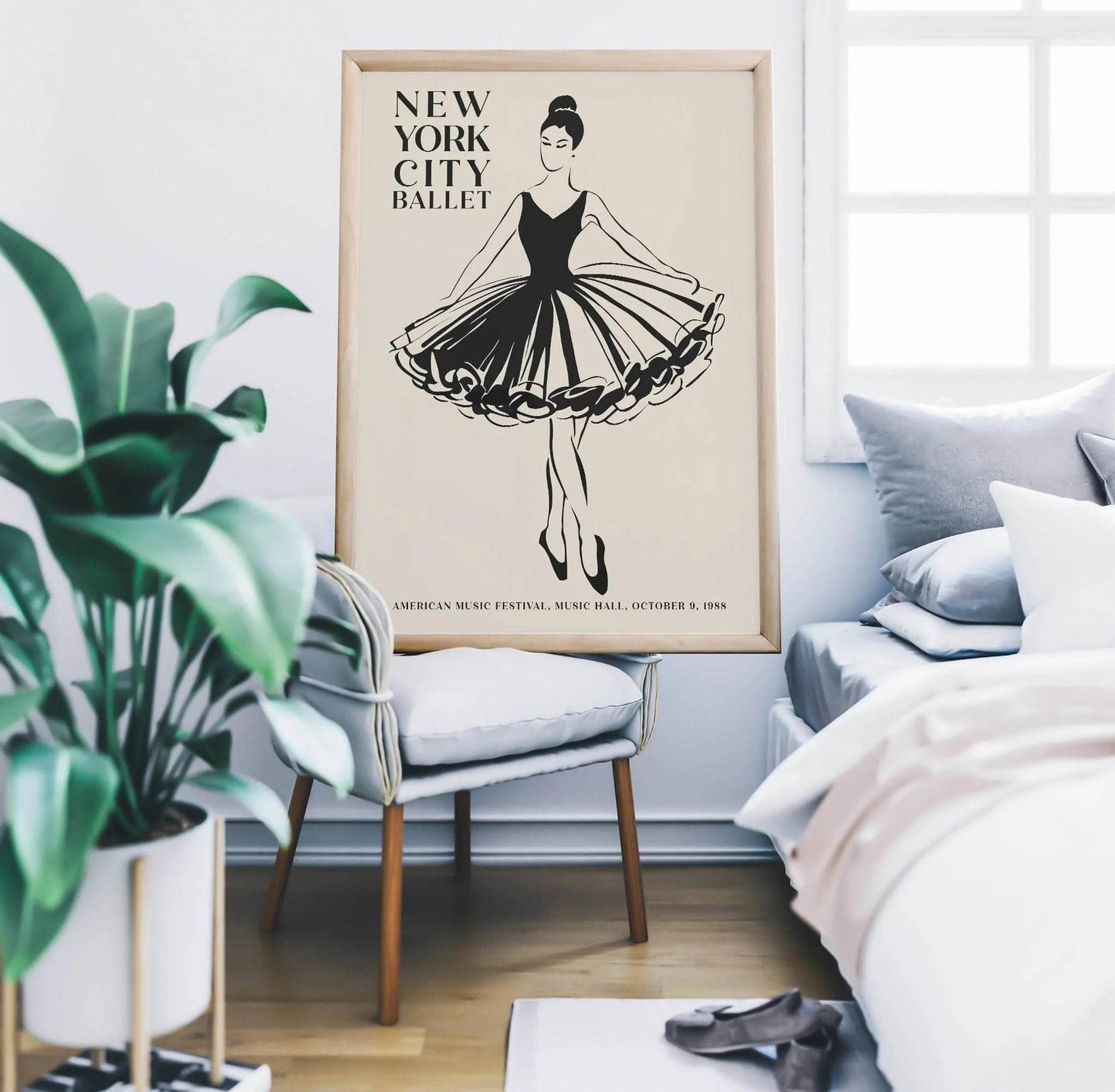 New York City Ballet Beige Print - HypeSheriff