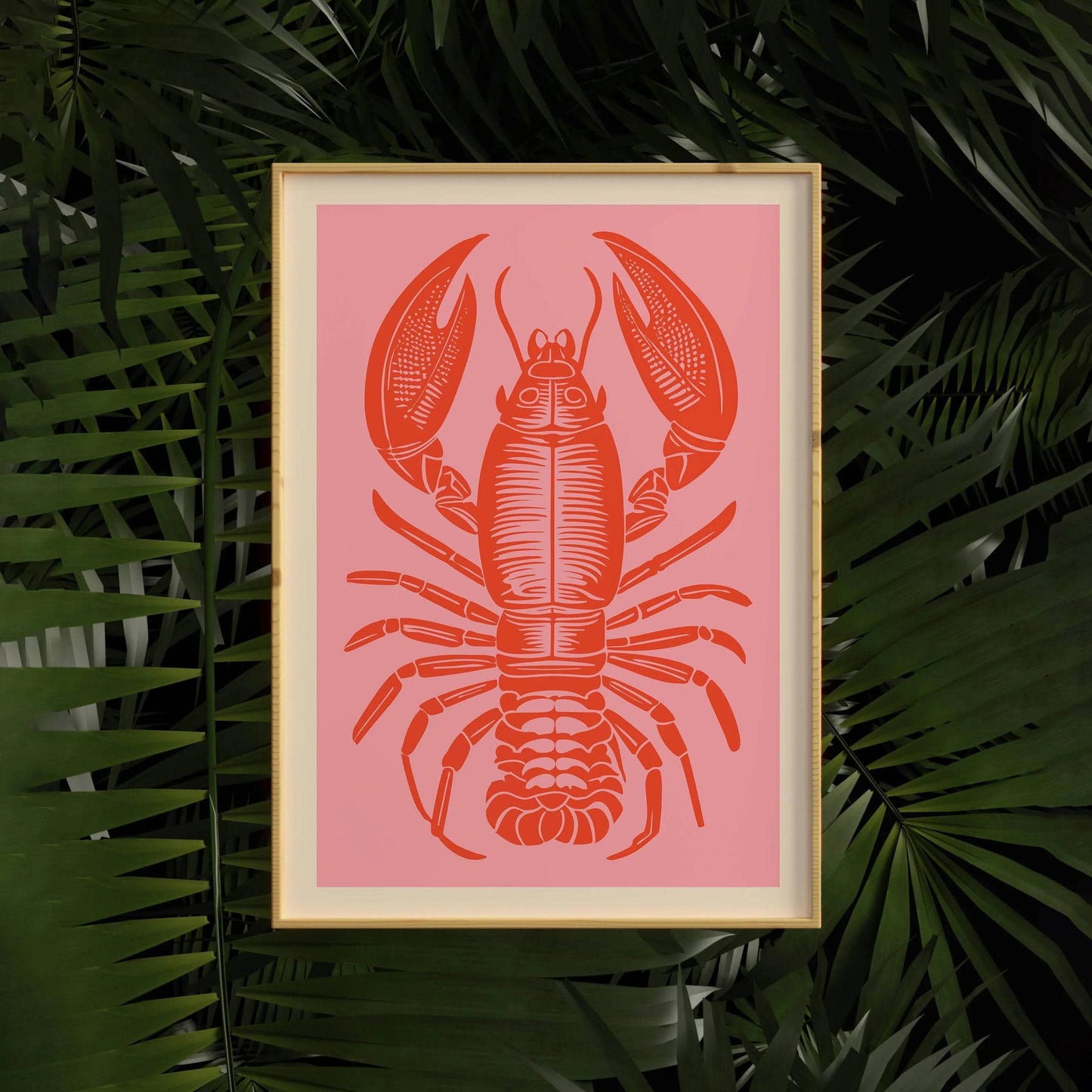 Red and Pink Lobster Poster - HypeSheriff