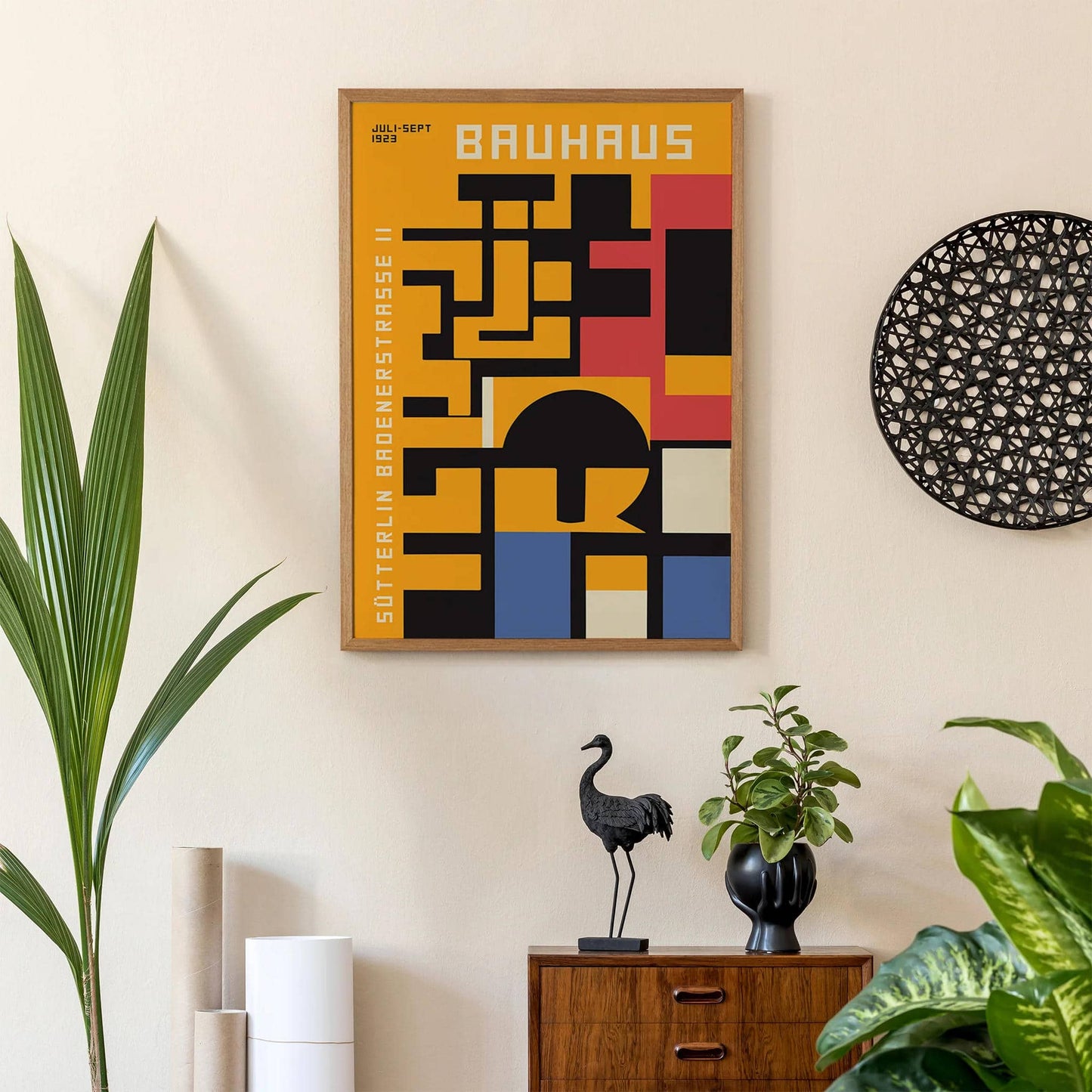 Mid Century Bauhaus Yellow Print - HypeSheriff