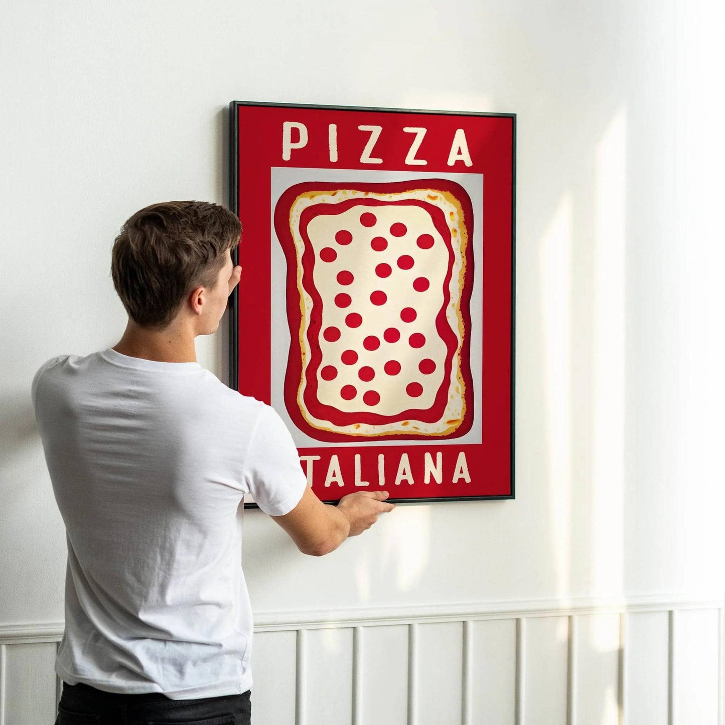 Pizza Italiana Red Poster - HypeSheriff