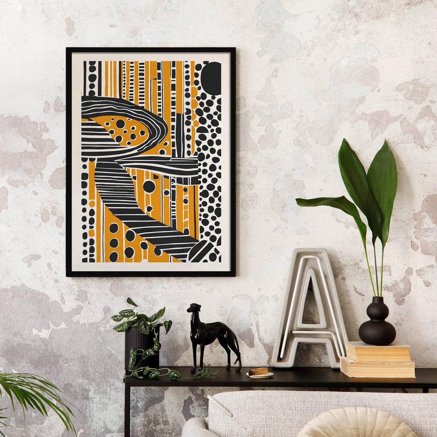 Yellow Modern Abstract Poster - HypeSheriff
