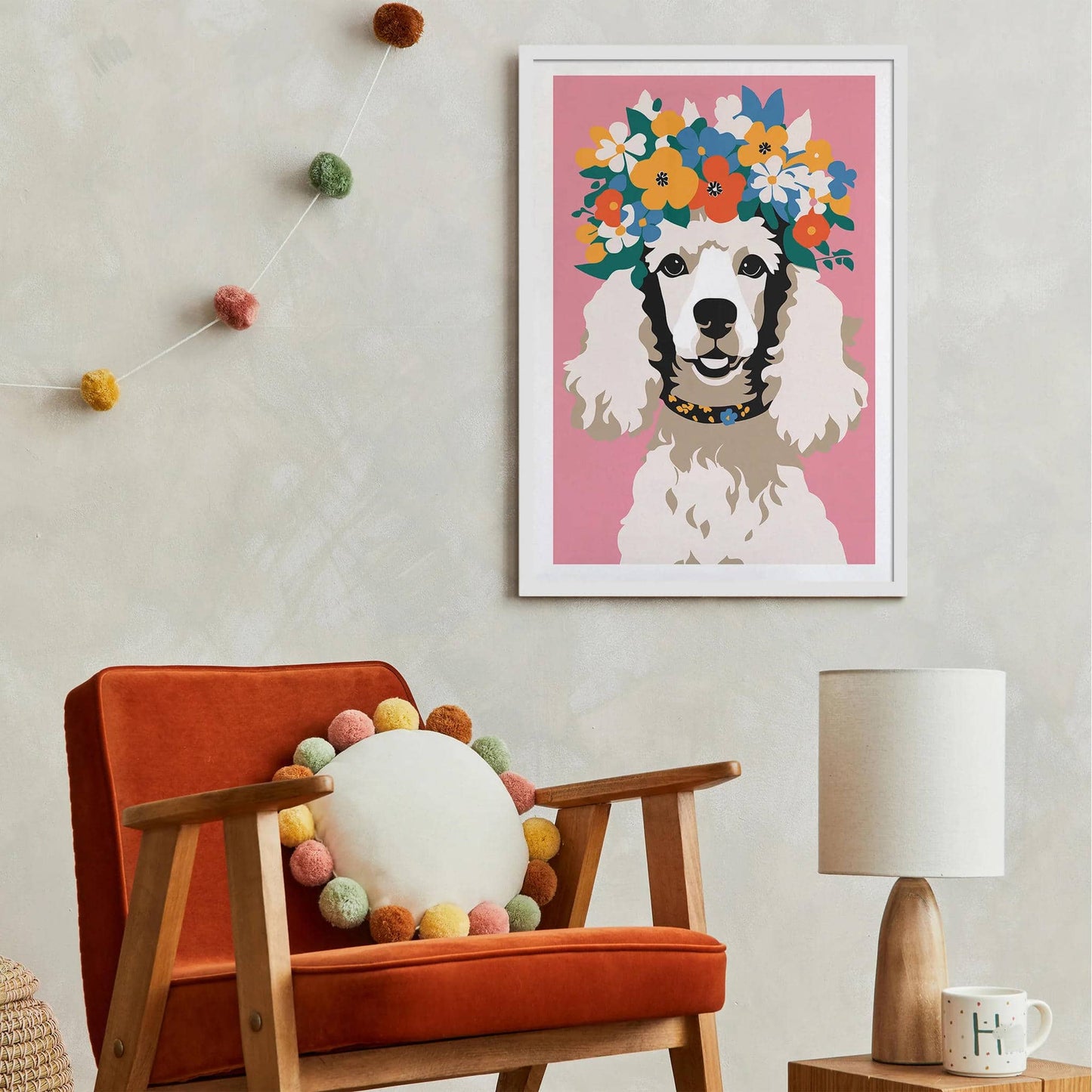 Cute Poodle Dog Poster Kids Room Decor - HypeSheriff