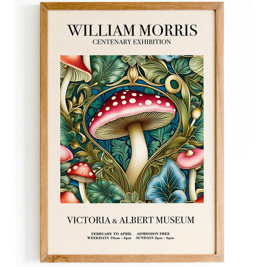 W. Morris Inspired Mushroom Art Print - HypeSheriff