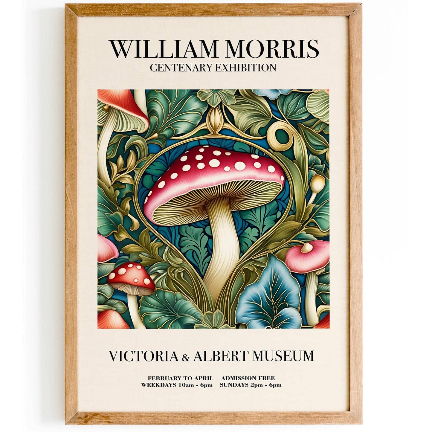 W. Morris Inspired Mushroom Art Print - HypeSheriff