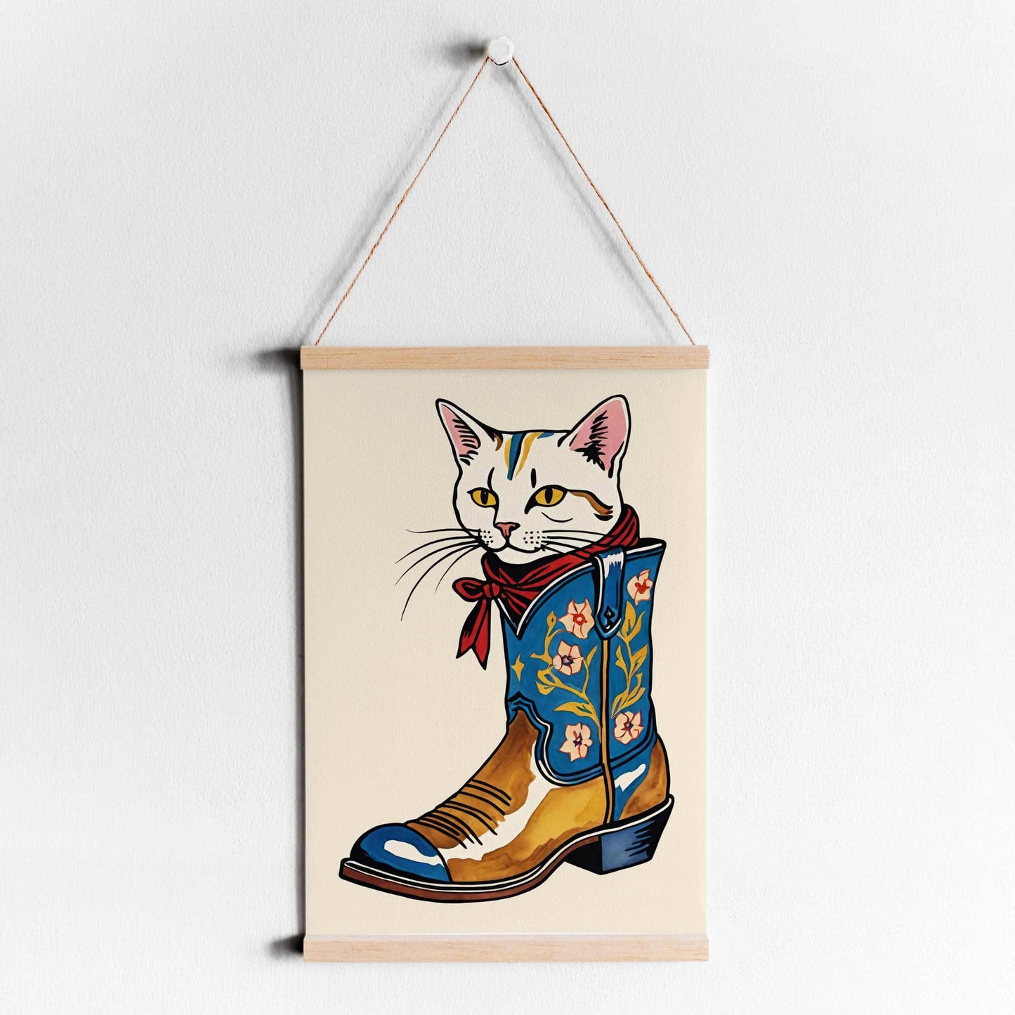 Cat in Cowboy Boot Poster