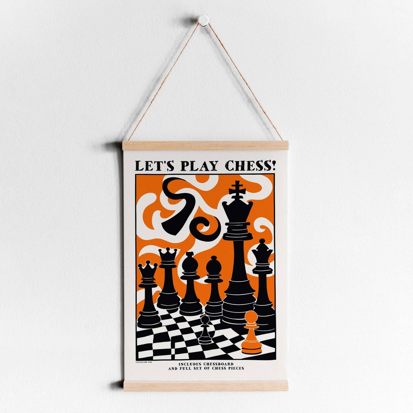 Let's Play Chess Vintage Poster