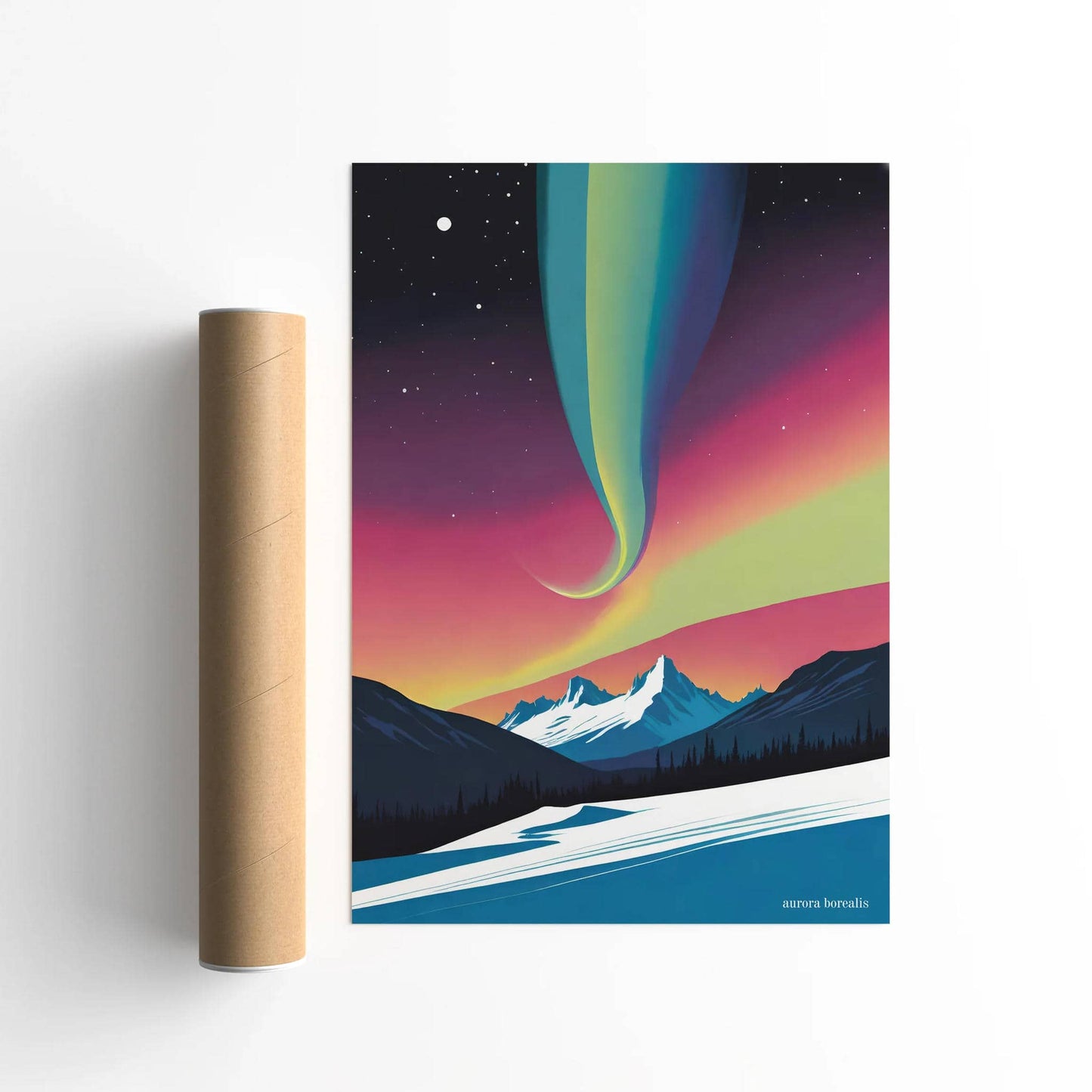 Aurora Borealis Landscape Poster