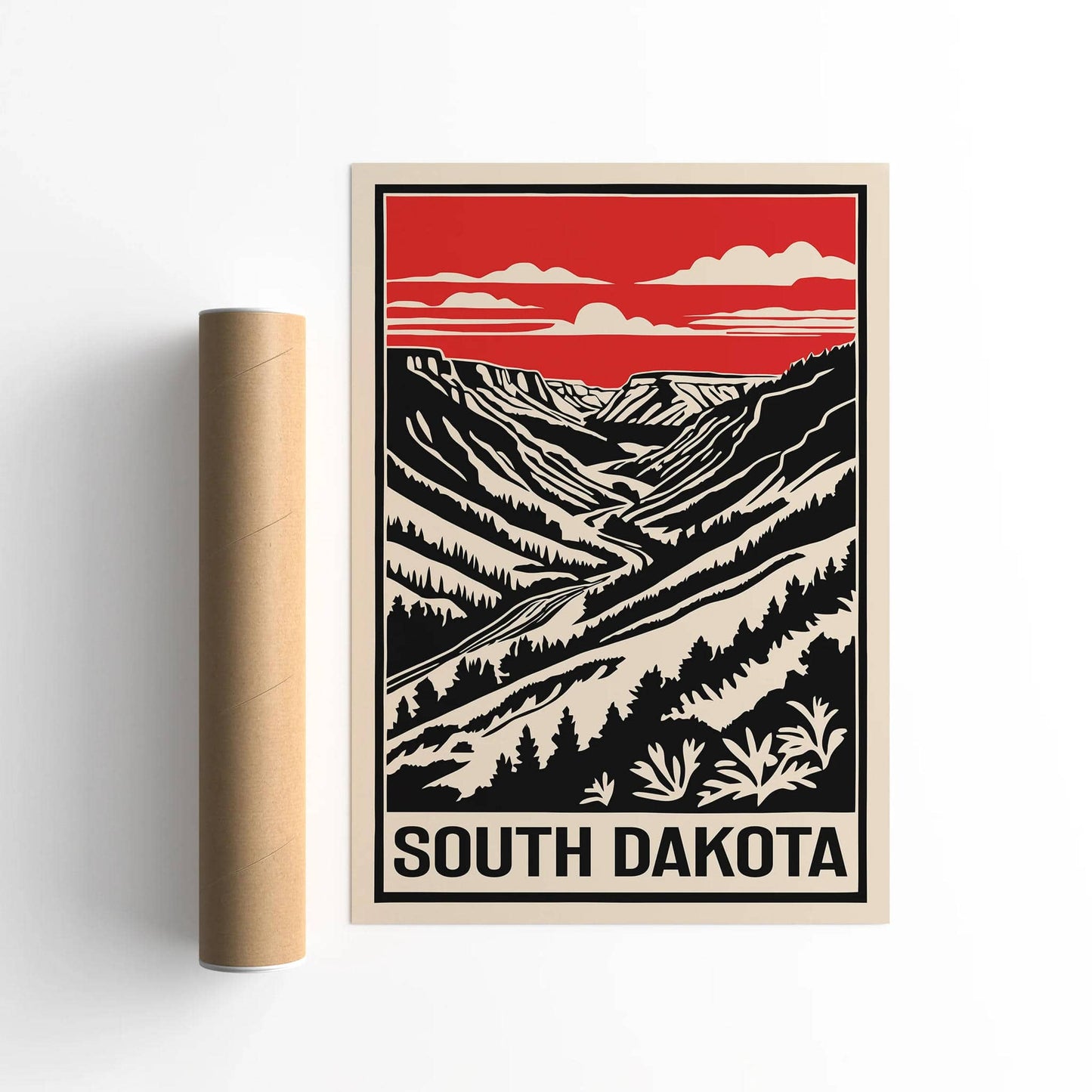 South Dakota Red Poster - HypeSheriff