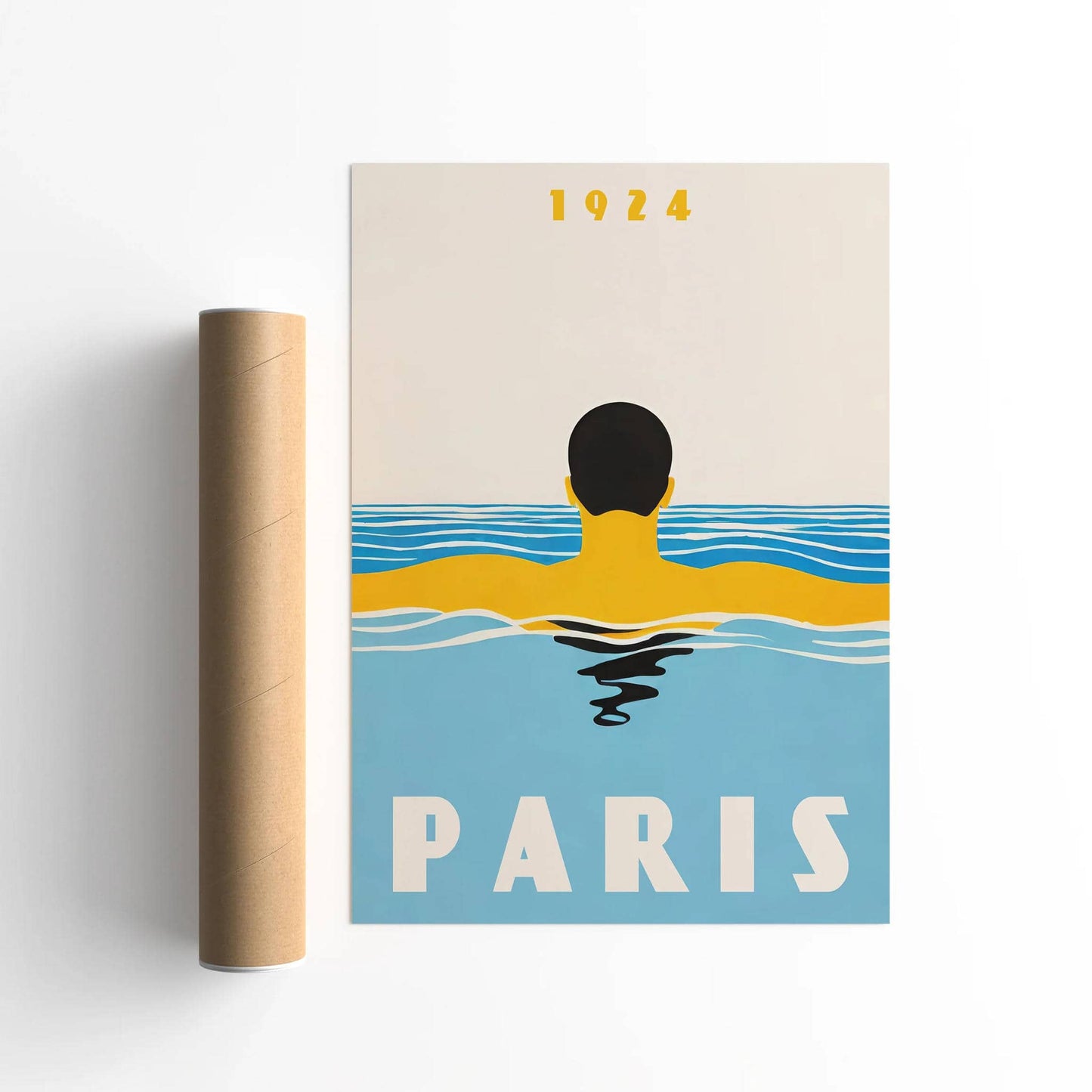 Paris 1924 Swimming Poster