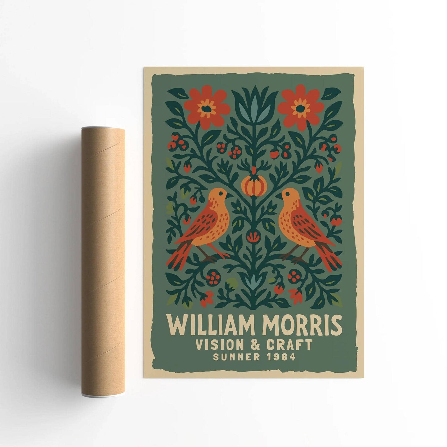 William Morris Botanical Birds Print