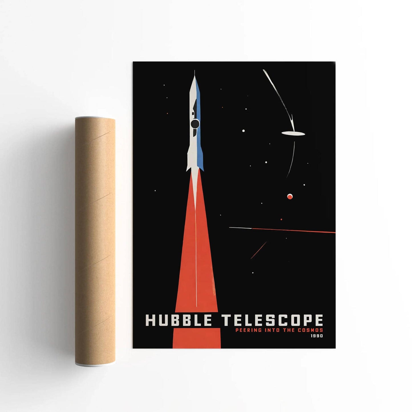 Hubble Telescope Vintage Space Poster