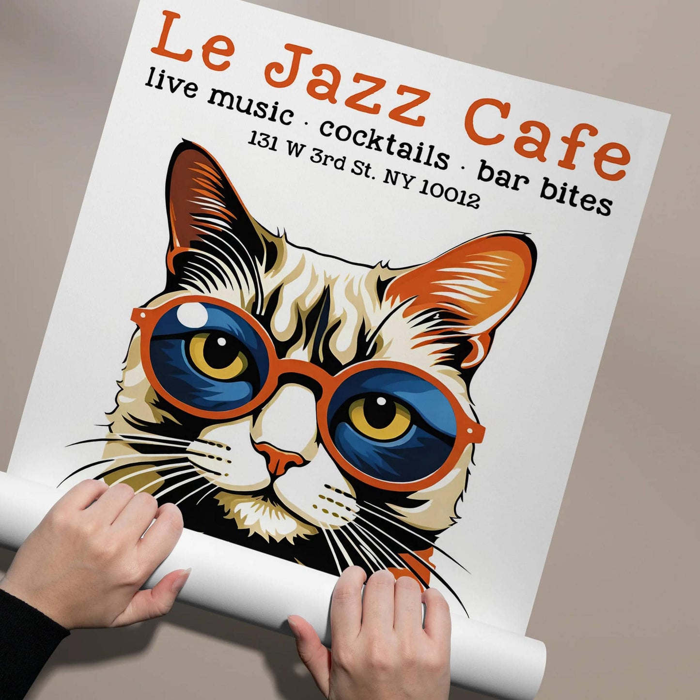 New York City Jazz Cat Poster