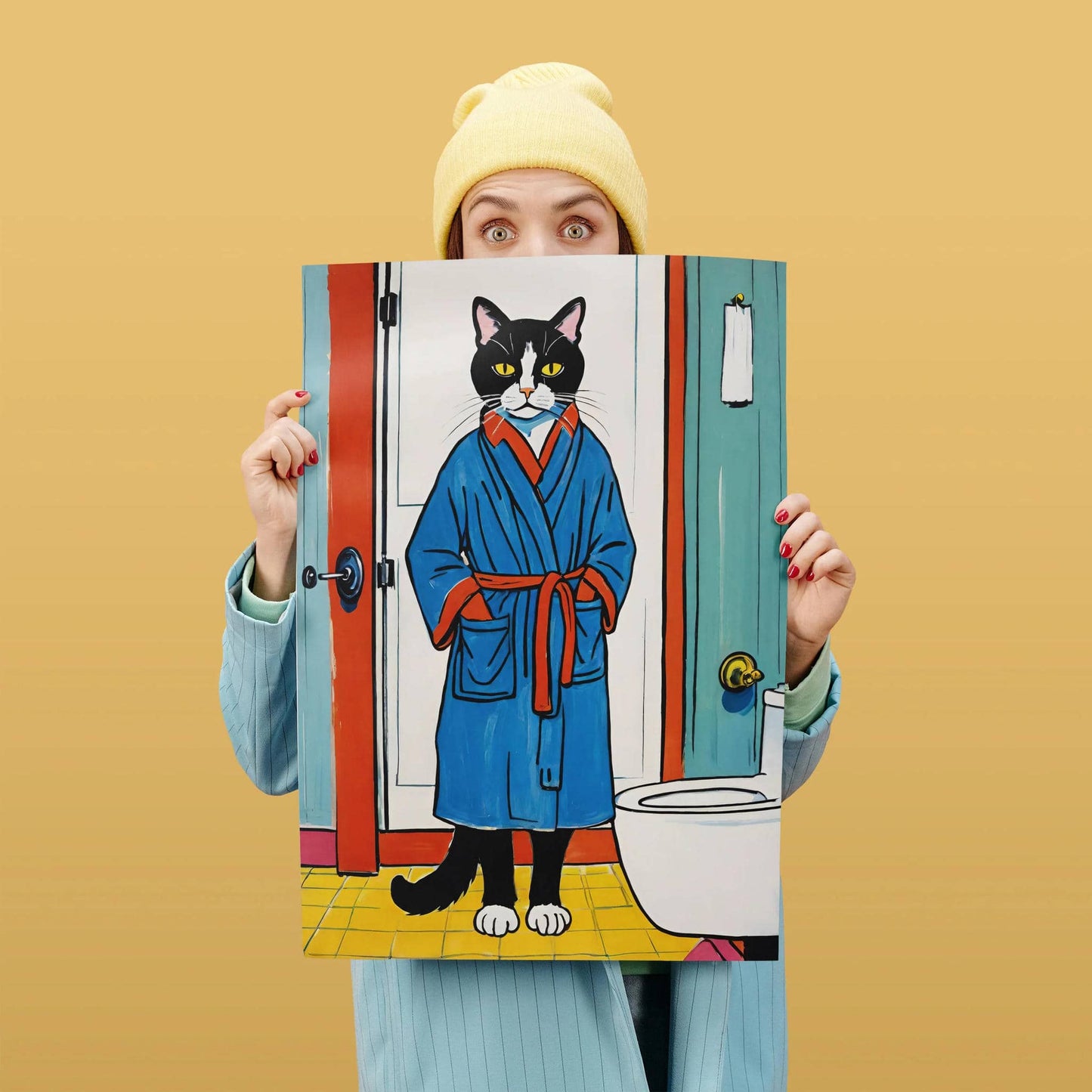 Bathrobe Cat - Cute Poster
