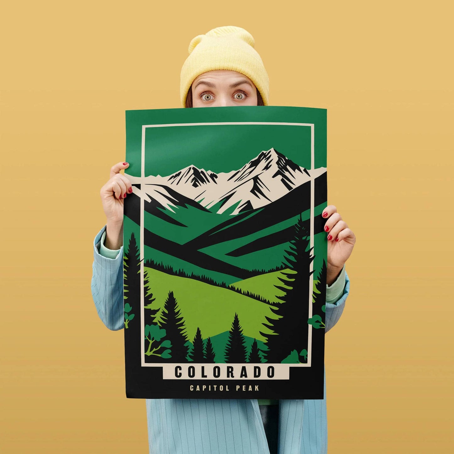 Colorado Capital Peak Green Poster - HypeSheriff