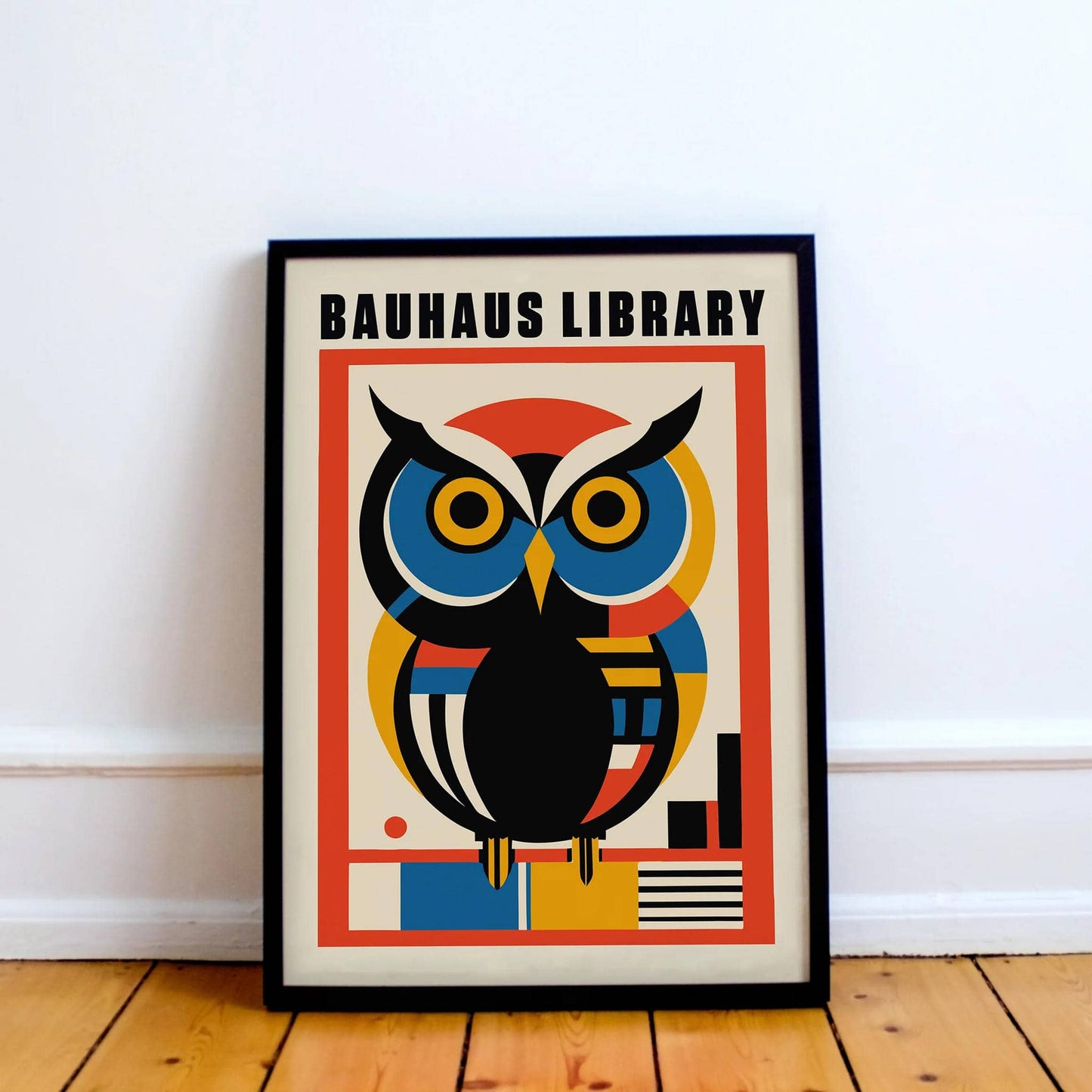 Bauhaus Library - Retro Owl Poster