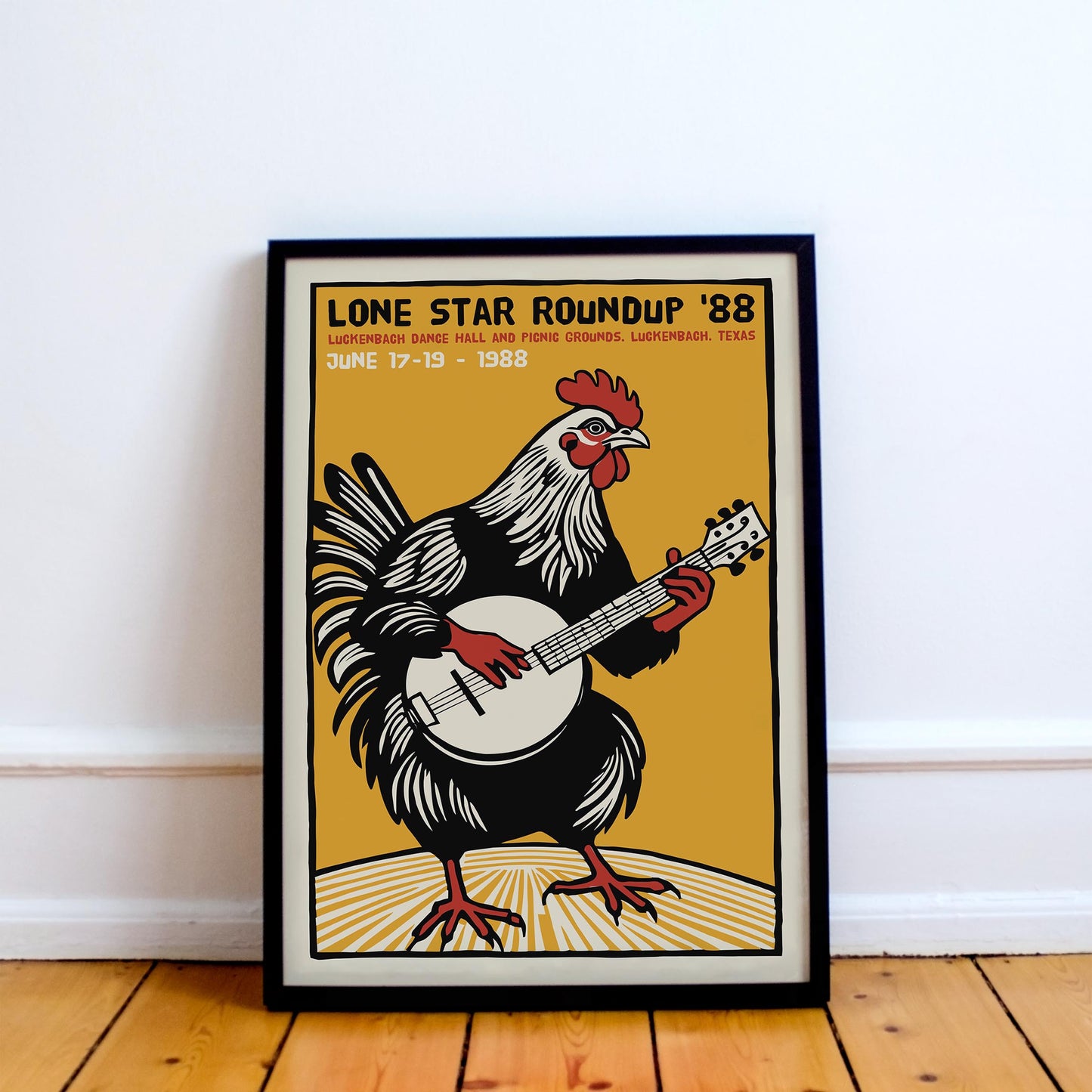 Lone Star Roundup Rooster Poster Print
