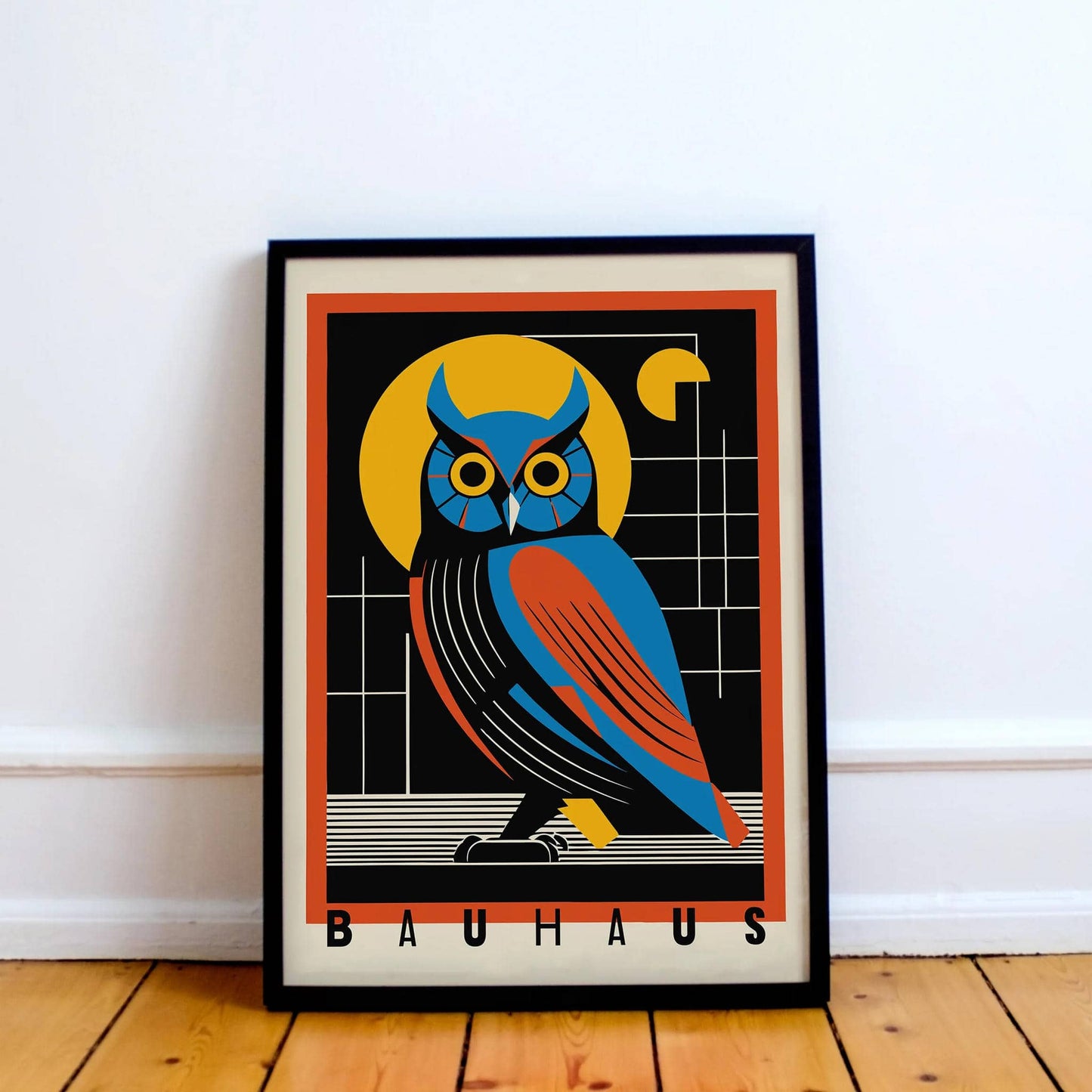 Bauhaus Owl Geometric Poster