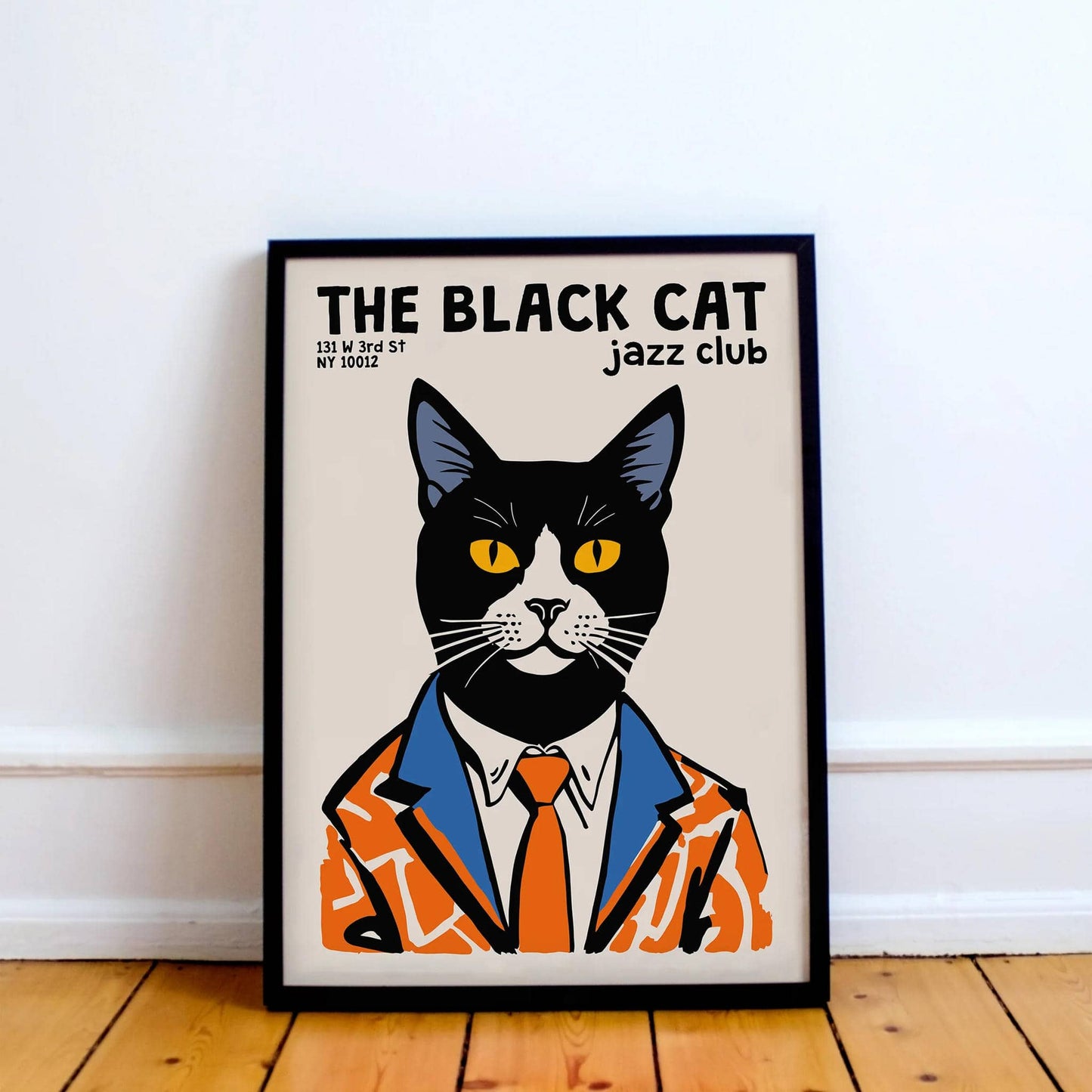 The Black Cat Jazz Club Wall Art Print - HypeSheriff