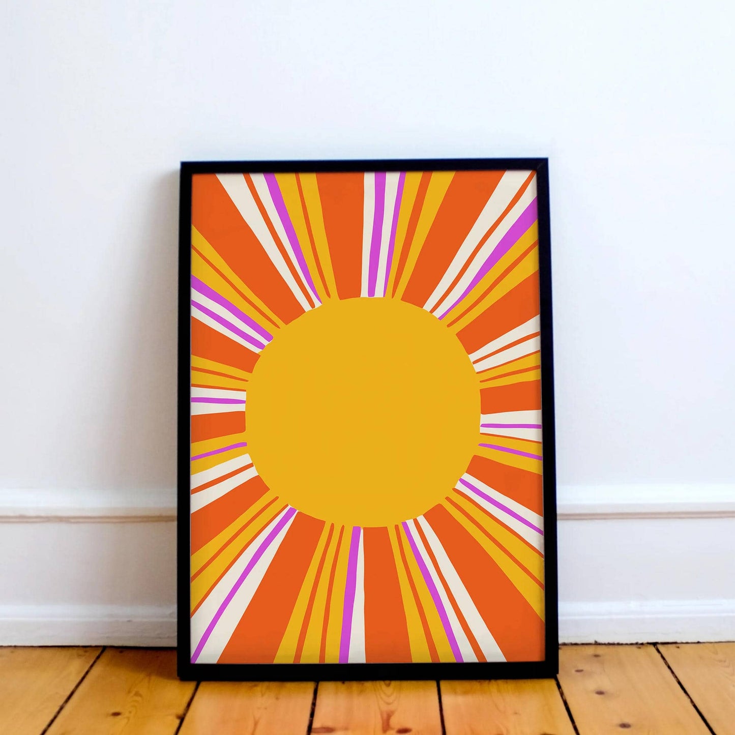Yellow Sun Retro Modern Poster - HypeSheriff