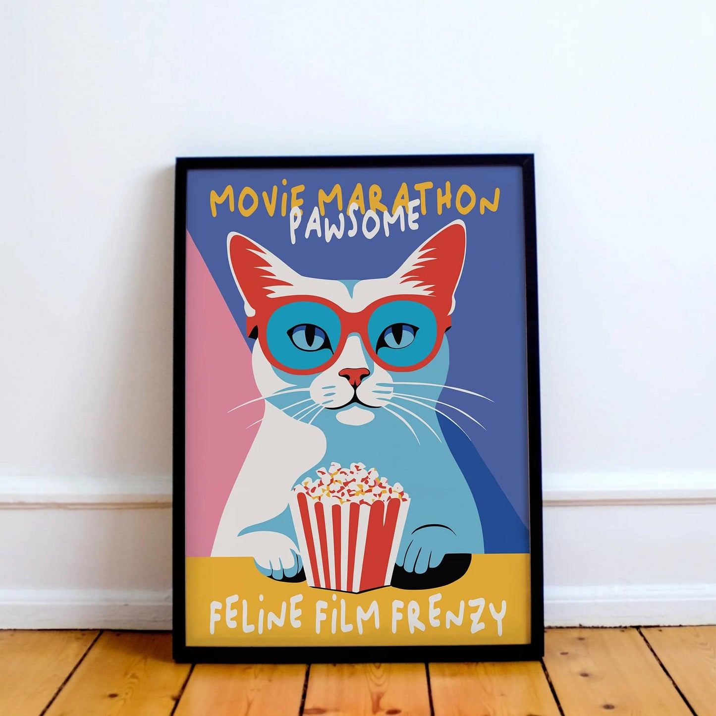 Pawsome Movie Marathon, Kids Room Art Print - HypeSheriff
