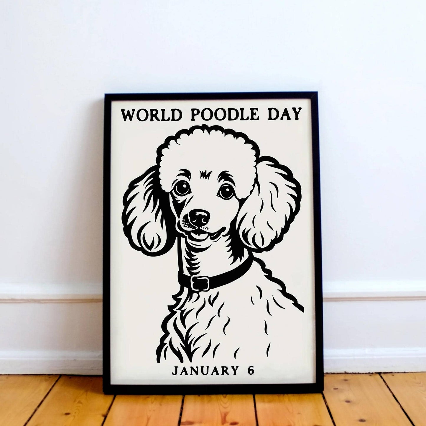 World Poodle Day Black and White Poster - HypeSheriff