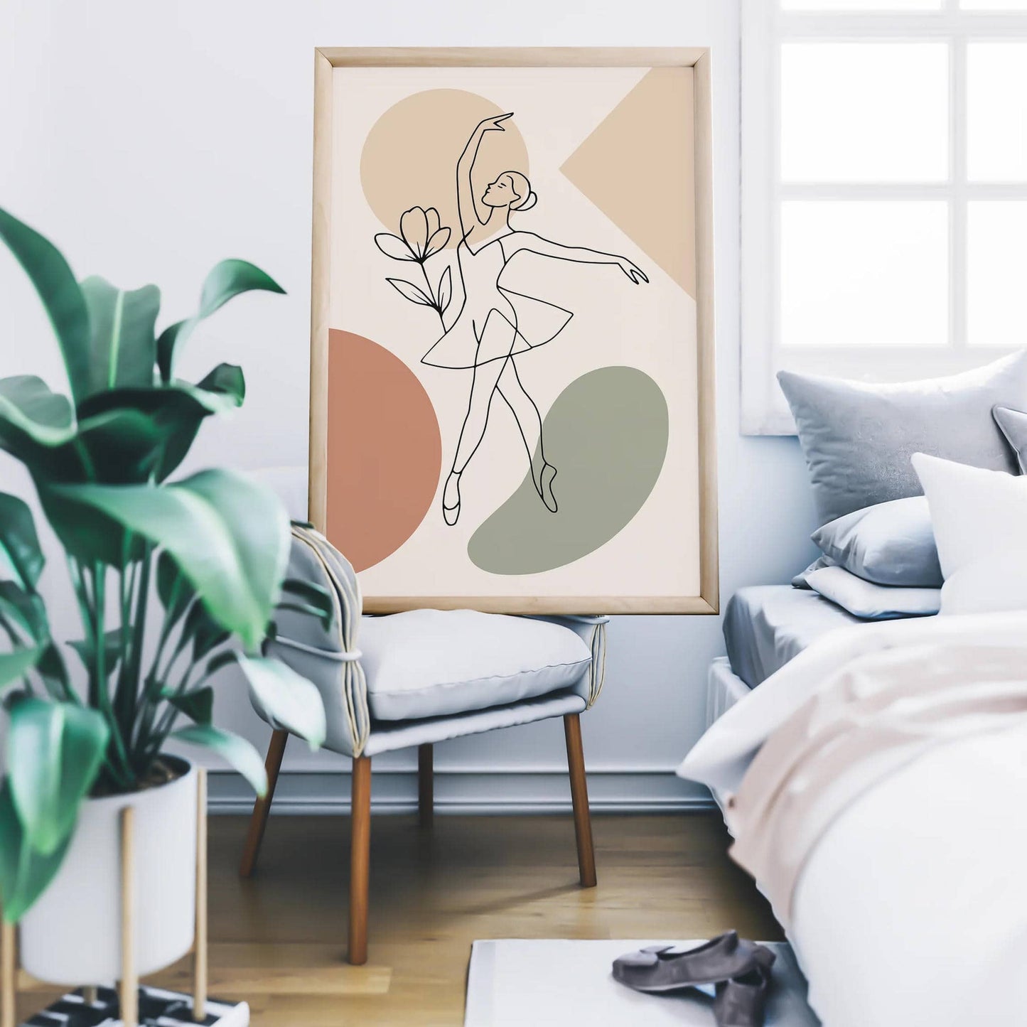 Line Art Ballerina Print - Aesthetic Wall Art