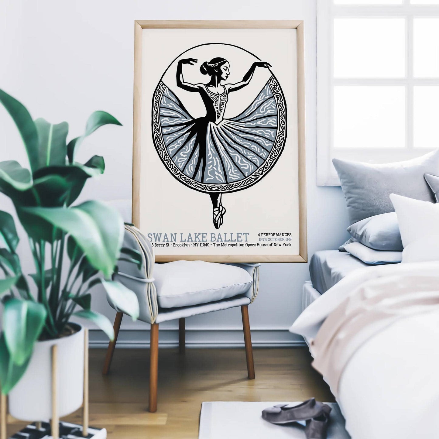Swan Lake Ballet Retro Wall Art