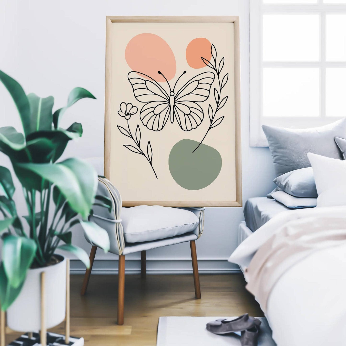 Line Art Poster - Butterfly Art Print