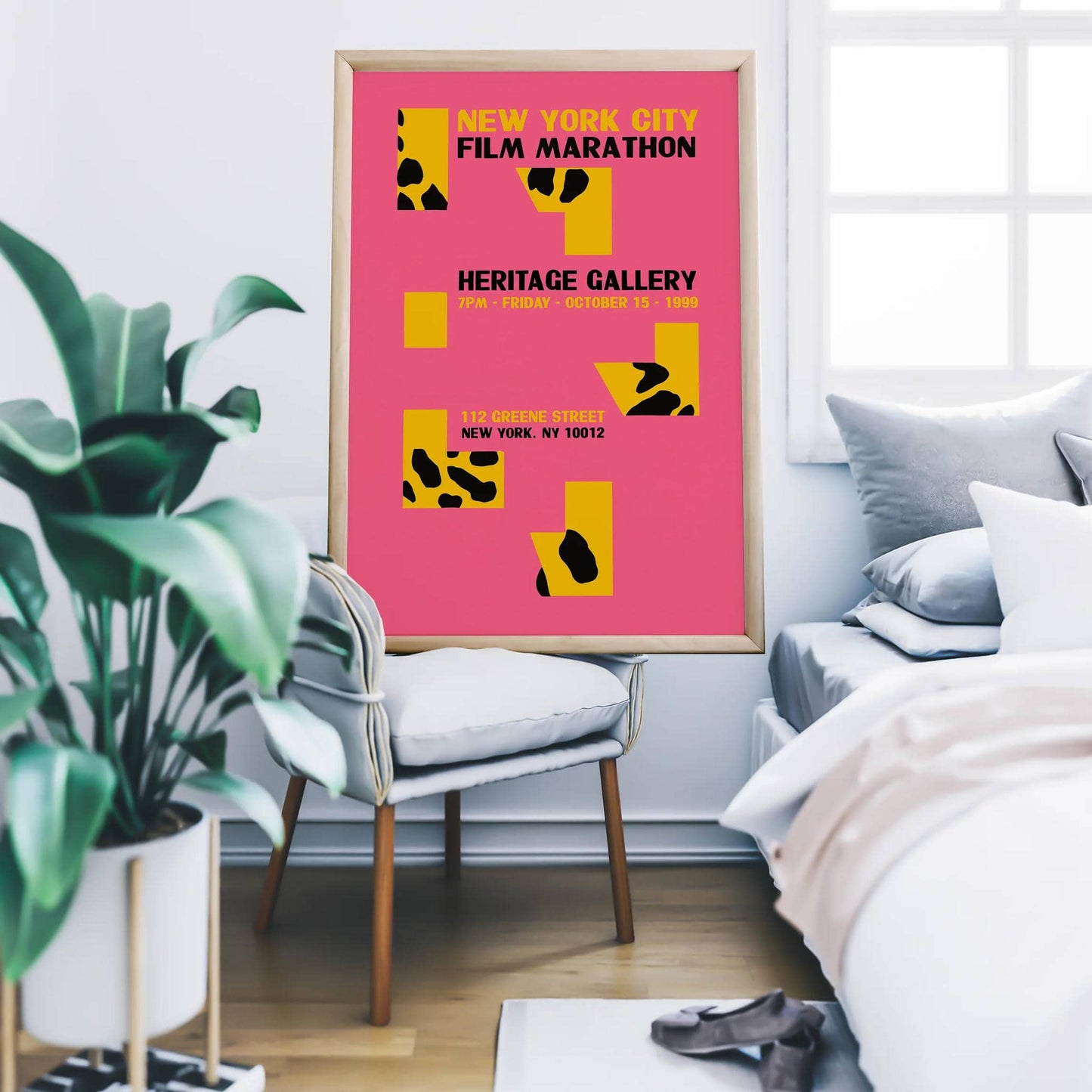 NYC Film Marathon Pink Retro Poster - HypeSheriff