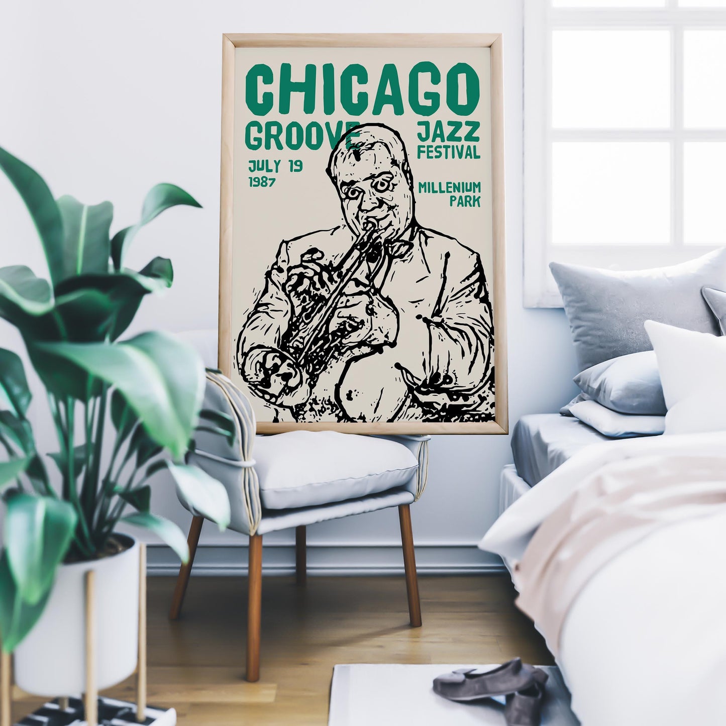 Chicago Groovy Jazz Festival Poster Print