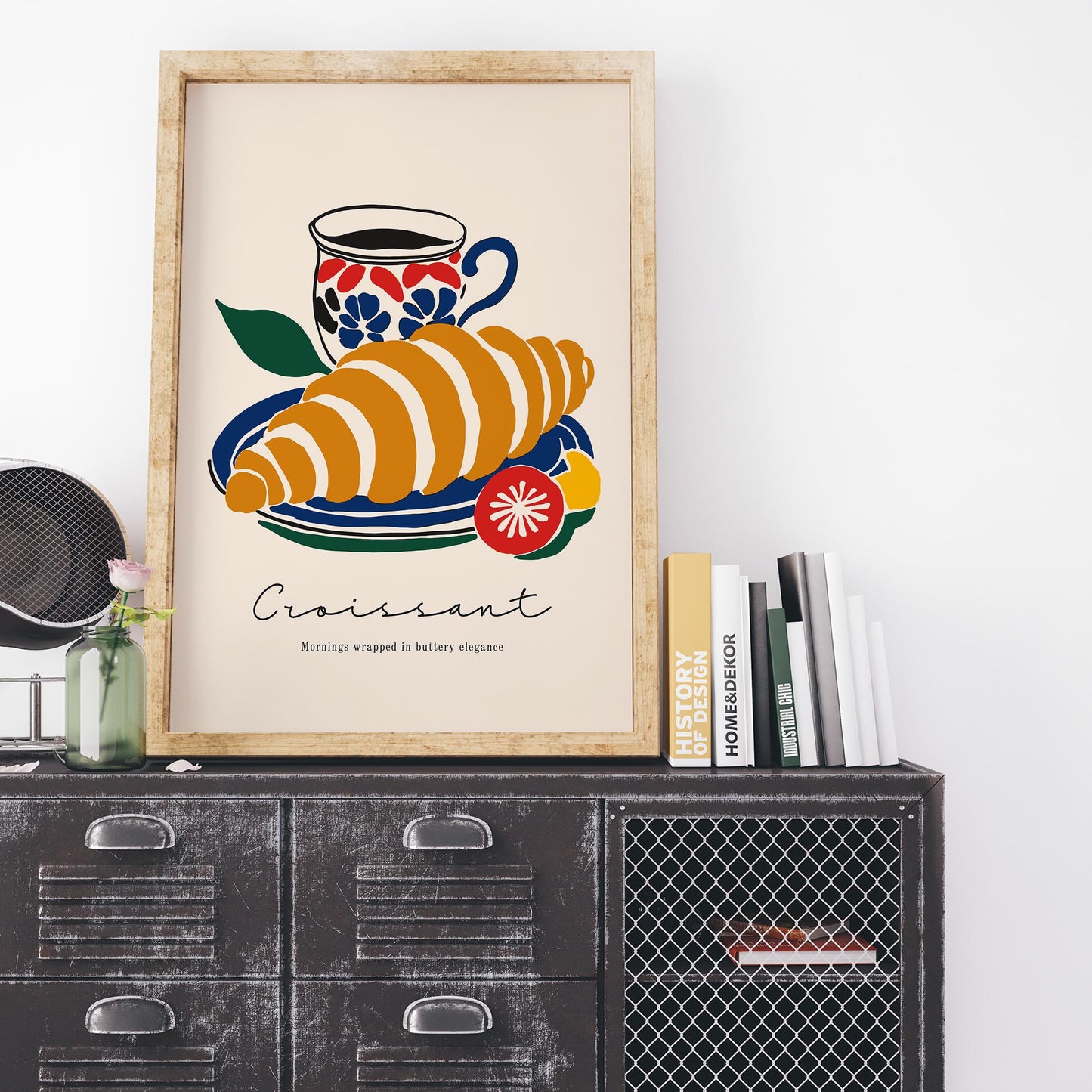 Croissant and Coffee Art Print
