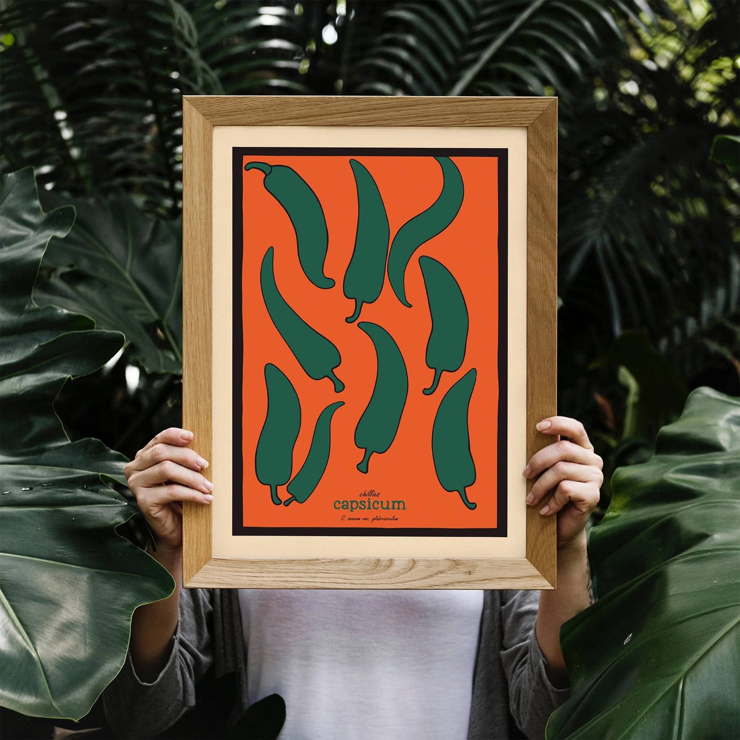 Retro Capsicum Chillies Wall Art Poster
