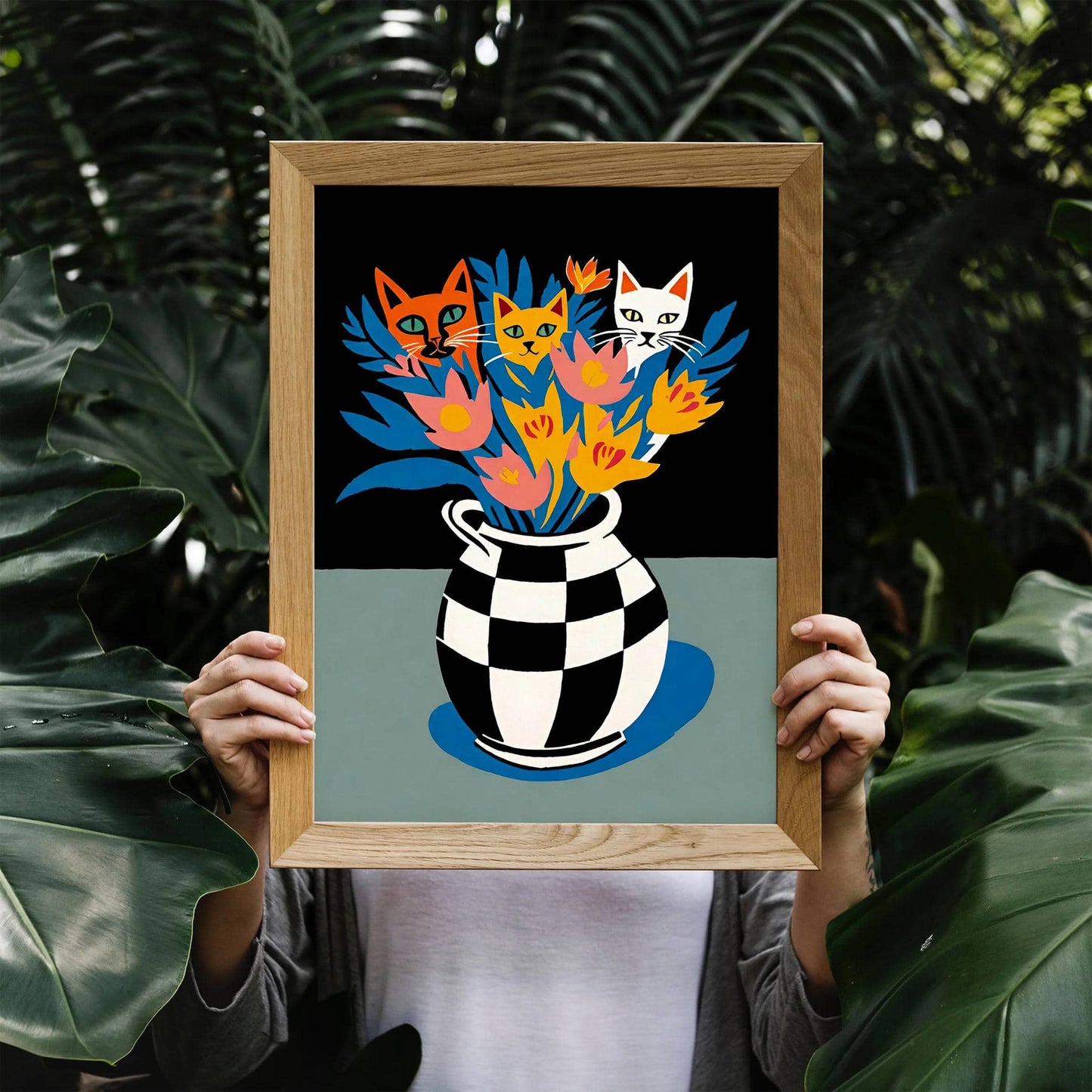 Cute Cats Bouquet Wall Art Print - HypeSheriff