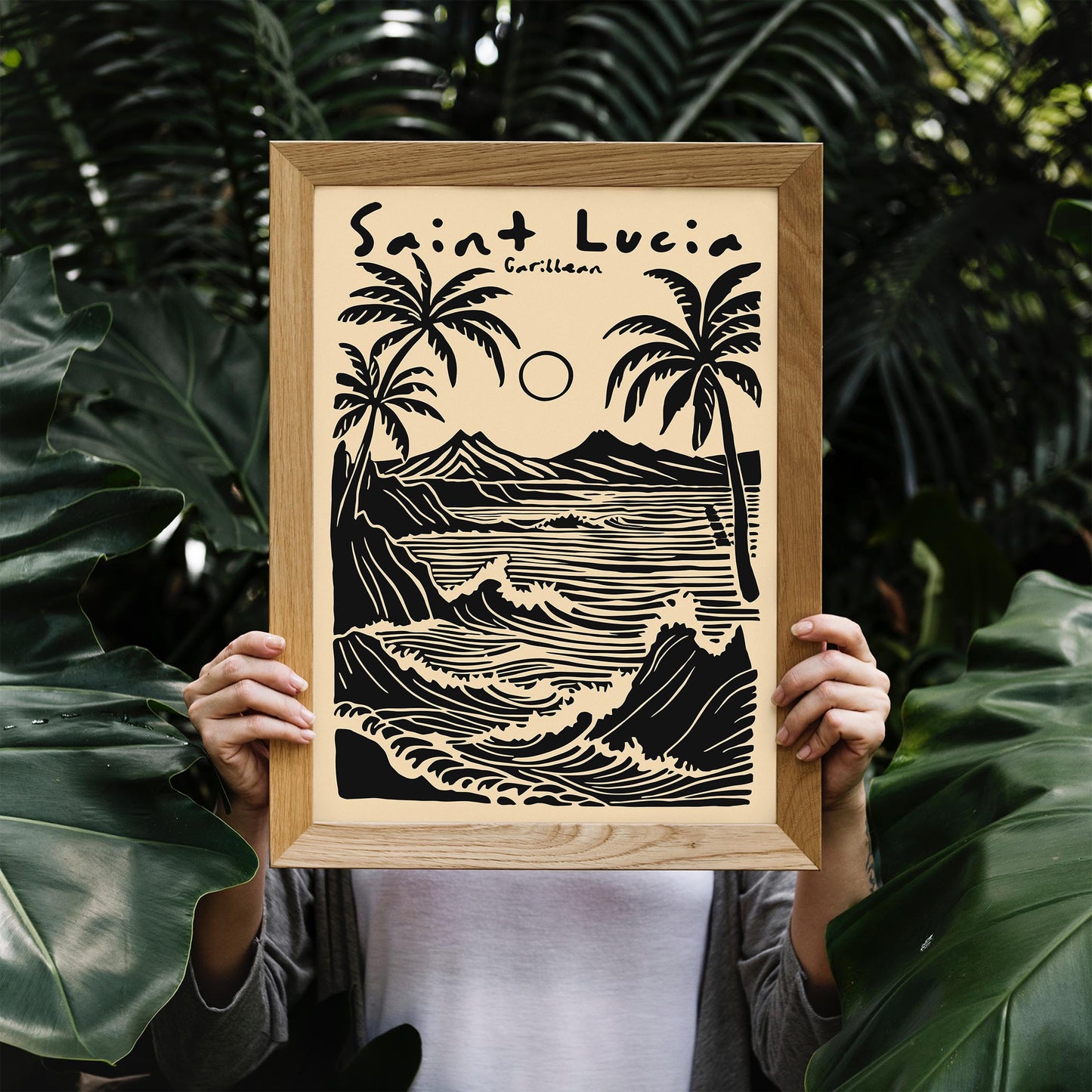 Saint Lucia Caribbean Tropical Black Poster