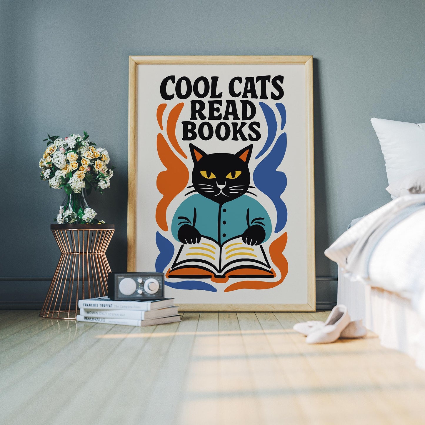 Cool Cats Read Books Poster