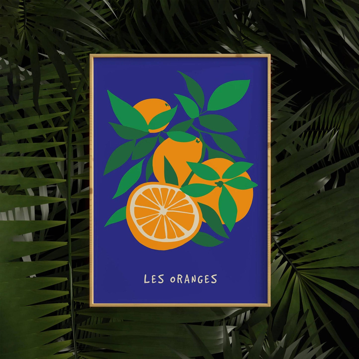 Les Oranges Blue Italian Fruit Poster - HypeSheriff