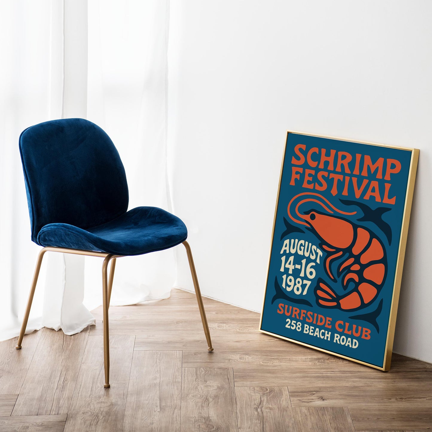 Shrimp Festival Vintage Poster