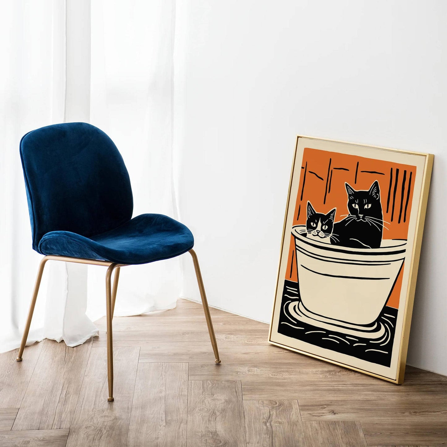 Cats taking a bath Art Print - HypeSheriff
